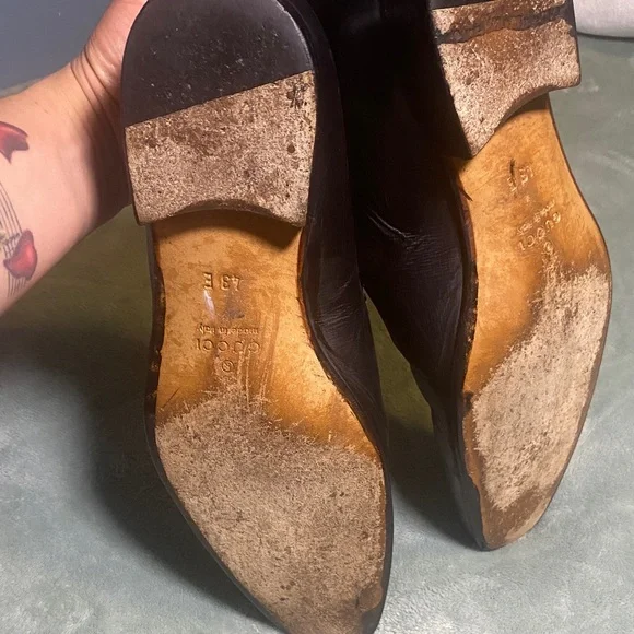 Gucci Black Leather Men's Slip-On Loafers - Picture 5 of 16